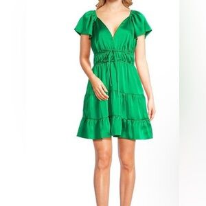 NWT | Greylin Women's Green Bow Mini A Line Dress